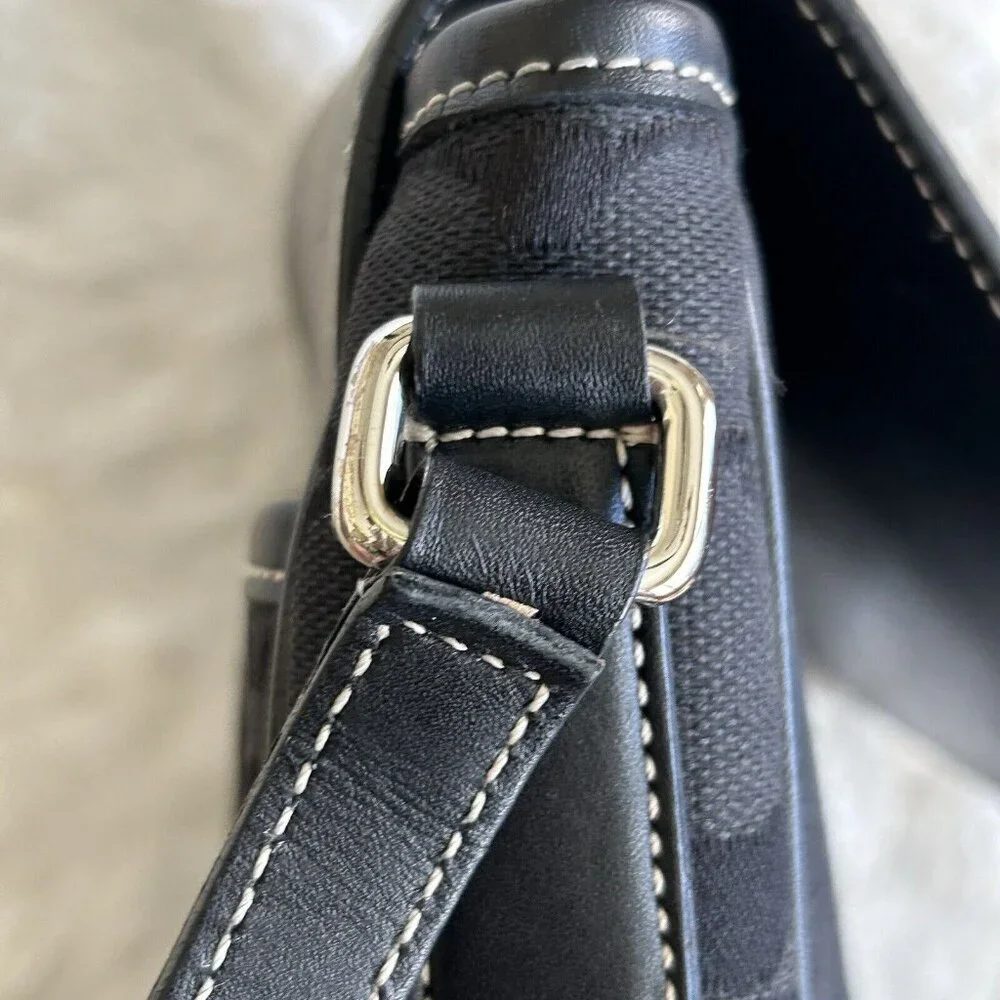 Y2K‎ Coach Black Shoulder Bag Crossbody Swingpack Signature L0R-6098 CLEAN!